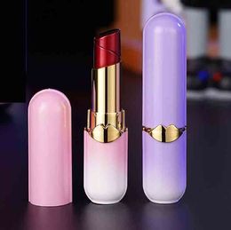 Latest Lipstick Shaped Refillable lighter Butane Flame Cigarette Lighters Without Gas Multiple Colours For Smoking Kitchen Tool