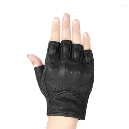 Cycling Gloves Half Finger Motorcycle Leather Guantes Moto Verano Ciclismo Gant Fingerless Tactical Retro