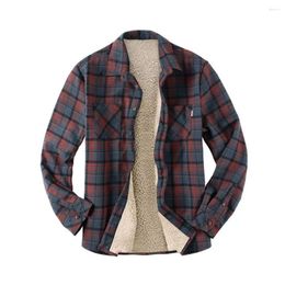 Men's Sweaters 2023 Casual Shirt Men Plaid Trend Daily Coat Plush Thickening Warm Single Breasted Cardigan Shopping Streetwear