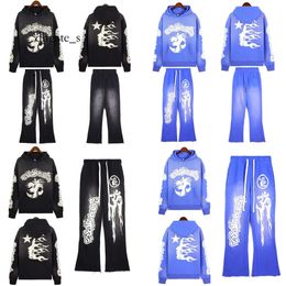 Designer Hoodie Hellstar Men Pullover Spiderweb Star Flash Long Sleeve Street Hip-hop Sweatshirts Blue Red Grey Black White Yoga Vintage 912