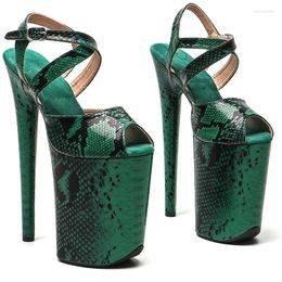 Sandals LAIJIANJINXIA 23CM/9inches Snake PU Upper Fashion Sexy Exotic High Heel Platform Party Pole Dance Shoes 086