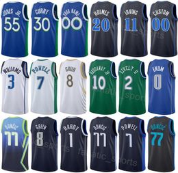 Printed Basketball Man Women Seth Curry Jersey 30 Derrick Jones Jr 55 Tim Hardaway Jr 10 Jaden Hardy 1 Dante Exum 0 Grant Williams 3 City For Sport Fans Good Quality