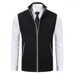 Men's Vests Keep Warm In Style Mens Knit Waistcoat Vest Sleeveless Cardigans Fleece Thickened Jacket Perfect For Hiking Sizes M 4XL
