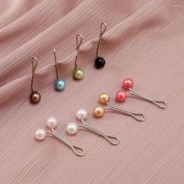 Brooches 12Pcs Pearl Scarf Brooch Pin Muslim Fixed Pins Headscarf Hijab Clip Strap Anti Slip Women Accessory Jewelry