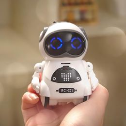 RC Robot Pocket RC Robot Talking Interactive Dialogue Voice Recognition Record Singing Dancing Mini RC Robot Kids Christmas Toys Gift 230420