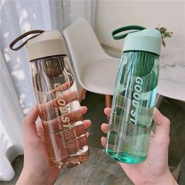 Mugs Plastic Water Bottle For Drinking Portable Sport Tea Coffee Cup Kitchen Tools Kids Water Bottle For School Transparent Outdoor Z0420