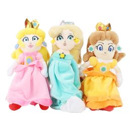 만화 공주 Rosalina Peach Doll 박제 소녀 분홍색 옐로우 블루 플러시 장난감 장난감 장난감 마리 어린이 Chirstmas 선물 장난감