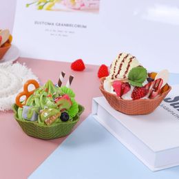 Party Supplies 1PCS Simulation Of Crispy Ice Cream Waffle Bowl Fruit Cone Model Dessert Props Stall Sample Commercial