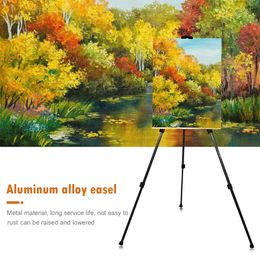 Easels Paper Portable Adjustable Metal Sketch Easel Stands Foldable Travel Easel Aluminium Alloy Easel Sketch Drawing For Artist Art Supplies 230420