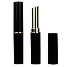 wholesale 100pcs Oblique Lipstick Tube Black Color Empty DIY Lip Balm Containers Makeup Refillable Bottles ZZ