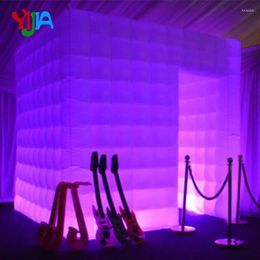 Party Decoration LED Strips Portable Po Booth White Inflatable Cabin For Your Pobooth Wedding Outside Or Inside