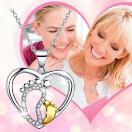 Chains Fashion Necklace Versatile Love Mother Child Foot Pendant Female Gift Wholesale