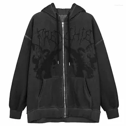 Men's Jackets Women's Hip Hop Angel Dark Printed Hoodies Streetwear Harajuku Autumn Winter Hooded Jacket Fashion Tops Zipper Sweatshirts