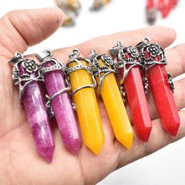 Pendant Necklaces Fashion Good Quality Pendulum For Divination Wicca Birthstone Crystal Pendants Wholesale 6pcs/lot