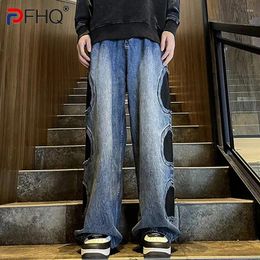 Men's Jeans PFHQ Hip-hop Wide Leg For Autumn American High Street Niche Wearproof Outdoor Pocket Straight Denim Trousers 21Z2563
