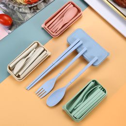 Folding Travel Dinnerware Set Spoon Fork Chopsticks Tableware Cutlery Set For Kids Bento Lunch Accessories