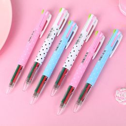 Pcs/lot Kawaii Dots 4 Colors Ballpoint Pen Cute Press Ball Pens School Office Writing Supplies Stationery Gift