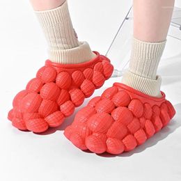 Slippers Women Men Plush Home Bubble Slides Winter Warm Cloud Indoor Non-slip Spa Flip Flops Soft Pillow Massage Shoes