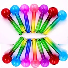 Beautiful Large Bubble Glass Oil Burner Pipes Rainbow Colorful Smoking Water Pipe 4inch 30mm Ball Glass Pipes Cheapest BJ