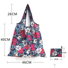 Storage Bags Foldable Shop Polyester Home Bag Reusable Ecofriendly Folding Grocery Mtifunction Tote Drop Delivery Garden Housekee Or Dhead