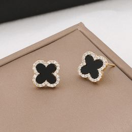 Luxury Earrings Women Classic Clover Earring Flowers Stud Earrings Designer Jewellery For Women Diamond Earrings Party Gift