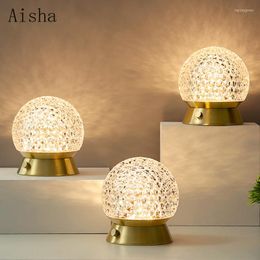 Table Lamps Modern Crystal Lamp Wireless Retro Industrial Desk Luminaria Touch Sensing Luxury Decorative For Hone Bedroom