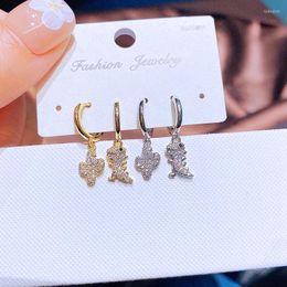 Hoop Earrings MIGGA Small Cubic Zircon Cactus Dinosaur Gold/Silver Color Crystal Women Party Jewelry