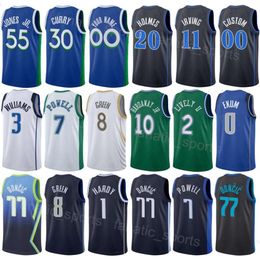 Printed Basketball Man Women Seth Curry Jerseys 30 Derrick Jones Jr 55 Tim Hardaway Jr 10 Jaden Hardy 1 Dante Exum 0 Grant Williams 3 City For Sport Fans Good Quality