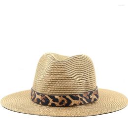 Berets 2023 Summer Straw Hat Fashion Casual Panama Beach Fedora Wide Brim Breathable Sun Hats For Women Men Jazz