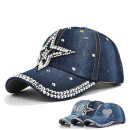 Ball Caps Diamond setting Baseball Caps New style Pure Men and Women Sun Hat Rhinestone Hats Denim and Cotton Snapback Cap hiphop Hat J230421