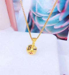 Chains Square Luck & Dice Pendant Mate Surface Necklace For Women Men Couple Choker Jewellery Never Fade