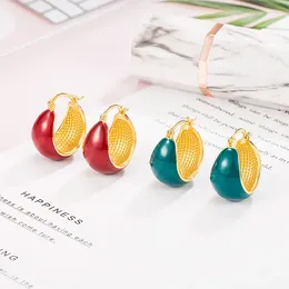 Hoop Earrings French Style Drip Oil Water Drop Ear Buckle Women Exquisite Accessories Girlfriend Birthday Jewelry
