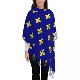 Scarves Fleur De Lys Pattern Scarf For Womens Warm Cashmere Shawls And Wrap Lis Lily Long Large Shawl Evening Dress