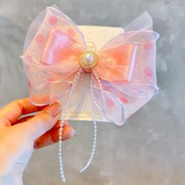 Hair Accessories 1PC Princess Pearl Wave Dot Big Cute Bow Girl Hairpins Children Headwear Hairgrips Clips Barrettes