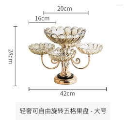 Plates Creative Light Luxury American Glass Fruit Plate Living Room Coffee Table Decoration Tray Dessert