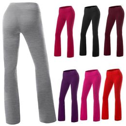 Active Pants Women Yoga Clothes Flared Long High-Waisted Tight-fitting Figure Sports Elastic Slim Wide Leg Dance Curve Trousers