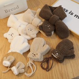 Sciarpe Avvolge 1 pezzo Sciarpa per bambini moda coreana Semplicità Sciarpa di coniglio orso cartone animato per bambino Ragazzo Ragazza Bella Autunno Inverno Sciarpa calda per bambini 231120