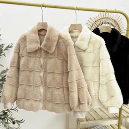Women's Fur Mink Coat Warm Plush Jackets Women Autumn Outfits 2023 Faux Female Artificial Rex Jacket Fluffy Coats