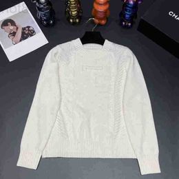 Women's Sweaters Designer 2023 Autumn/winter New Sweater Women's Chest Number 5 Pearl Beaded Casual Slim Round Neck Knit Top Q1L6