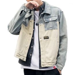 Men's Jackets Korean Style 2023 Autumn Winter Clothes Patchwork Brand Tooling Coat Youth Motorcycle Streetwear Denim Jacket