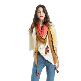 Scarves Sexy Lip Colour Changing Stitching Cotton Colourful Tassel Scarf Shawl