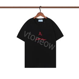 23SS T Shirt Designer Mens Letter Print t Shirts Luxury pradew Black Fashion Designer Summer High Quality Top Short Sleeve Size S-2xl