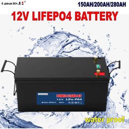 12V 150ah Lifepo4 Battery pack 300ah Rechargeable lithium battery 200ah Terminal RV used for Engine and Inverter Waterproof