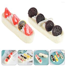 Decorative Flowers 2 Pcs Bakery Dessert Artificial Cake Ornament Artificiales Para Simulated Fruit Decoration Fake Po Props