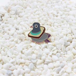 Pins Brooches Cute Peace Dove Metal Pigeon Enamel Pins Wheat Delicious Slice Collar Cartoon Animal Badge Lapel Brooch Jewelry Gifts Wholesale Z0421