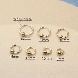 Hoop Earrings 2pc Golden-Plated Stainless Steel Round Men Women Thick 2.5MM 8 10 12 20mm For Choose Brief Style Fashion Jewelry