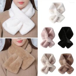 Scarves Winter Faux Fur Scarf Women Girls Soft Christmas Colour Stuff Neck Solid Plush Warmer Gift Collar X9V1