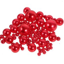 Vases 125 Pcs Vase Filled Pearls Beads No Hole Crafting Makeup Brush Holders Vanity Round Fake Ornaments Hydrogels Jewellery Making