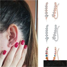 Stud Stud Earrings For Women Kpop Jewelry Zircon Rose Gold Color Piercing Earring Jewellery Womens Ear Cuffs E534 Drop Deliv Dhgarden Otvc7