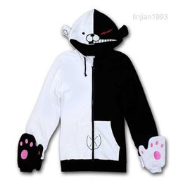 2023Dangan Ronpa Monobear Monokuma Black White Bear Cosplay Costume Hoodie